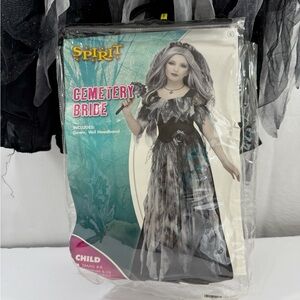 Spirit Cemetery Bride Child Costume with Veil